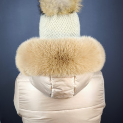 Kožušinový lem na kapucňu , farba čierna , pravá kožušina polárna líška