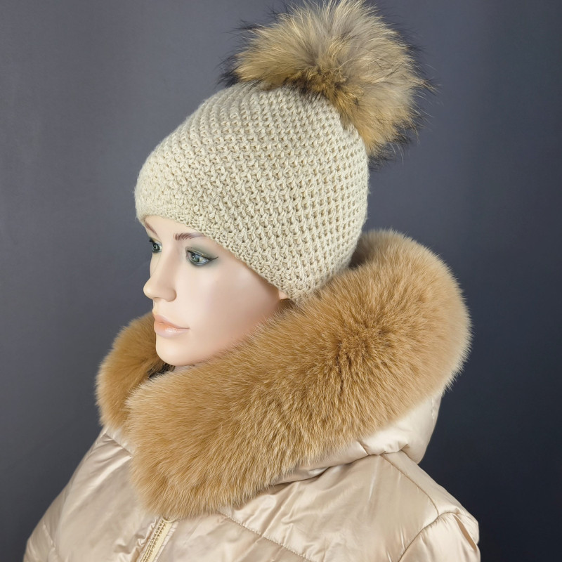 Kožušinový lem na kapucňu , farba čierna , pravá kožušina polárna líška