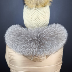 Kožušinový lem na kapucňu , pravá kožušina strieborná  líška