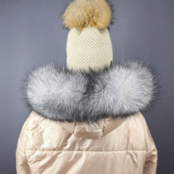 Kožušinový lem na kapucňu , pravá kožušina , chvost strieborná líška