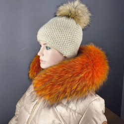 Kožušinový lem na kapucňu , pravá kožušina mýval - mývalovec farbený