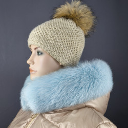 Kožušinový lem na kapucňu ,pravá kožušina polárna líška farbená tmavomodrá