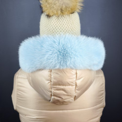 Kožušinový lem na kapucňu ,pravá kožušina polárna líška farbená tmavomodrá