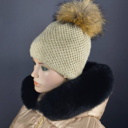 Kožušinový lem na kapucňu , farba čierna ,pravá kožušina polárna líška