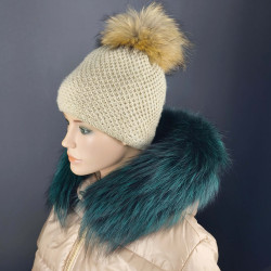 Kožušinový lem na kapucňu , pravá kožušina strieborná  líška farbená