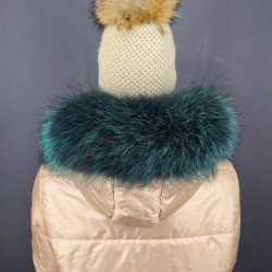 Kožušinový lem na kapucňu , pravá kožušina strieborná  líška farbená