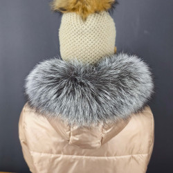 Kožušinový lem na kapucňu , pravá kožušina strieborná  líška